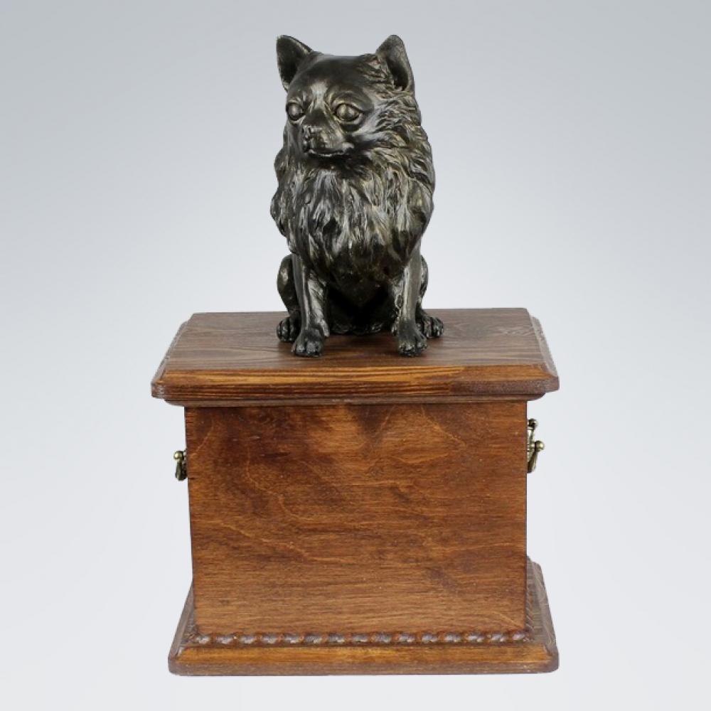 Hundeurne mit Bronzefigur - Chihuahua